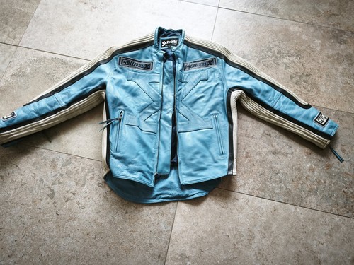 Veste schott cuir - bleu, formula