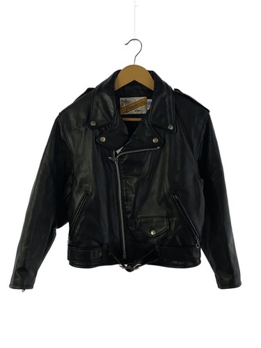 Veste cuir schott noire - veste,