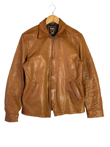 Veste cuir schott marron - en,